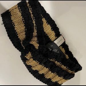 Gucci black and gold wool headband